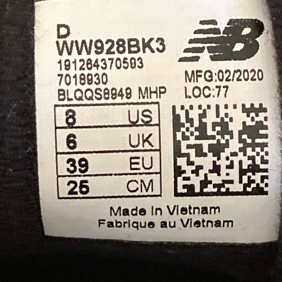 New Balance Black Leather Lace Up Walking Shoes 928V3 Sneakers WW928BK3 Womens 8 - Picture 10 of 12